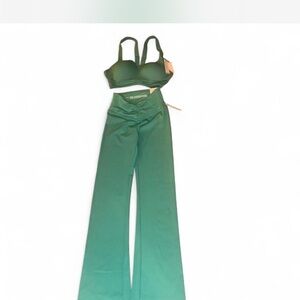 Victoria's Secret Emerald Wide Leg Jumpsuit Set